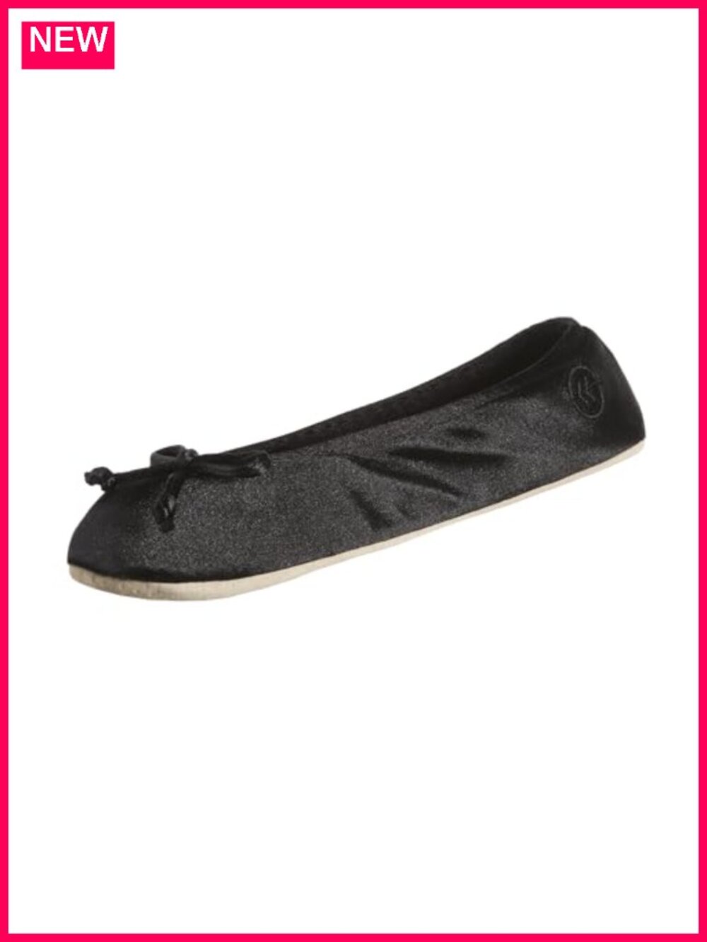 Women's Satin Ballerina Slippers with Ribbon Bow and Suede Sole